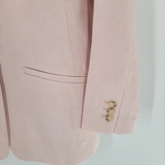 Talbots pink linen blend blazer jacket Size 6 New - Picture 4 of 6